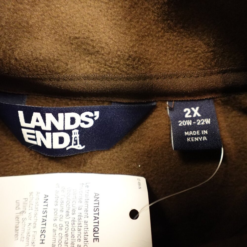 Lands’‎ End Anyweather Fleece Quarter Zip Pullover Women’s 2X Brown NWOT - Picture 3 of 11
